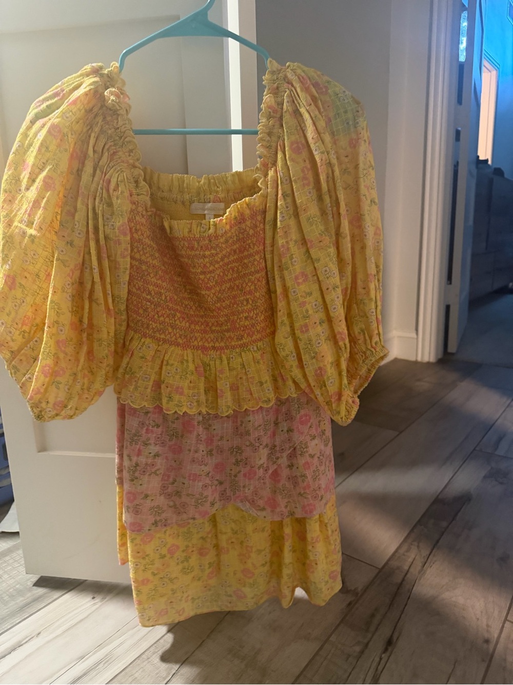LoveShackFancy Yellow & Pink Floral mini dress - Picture 4 of 5